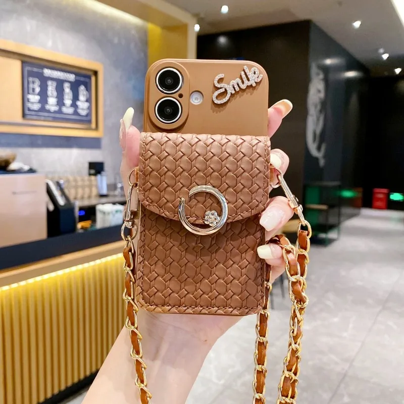 Wallet Case for Samsung Galaxy S24 Ultra S23 FE S20 S21 S22 Plus Note 20 Card Crossbody Strap Lanyard Metal Leather Bag Cover