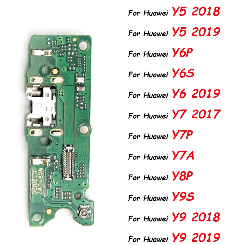 USB Charging Port Charger Board Flex Cable For Huawei Y5 Y6 2017 2018 2019 Y7P Y8P Y9S Y7A Dock Plug Connector With Microphone