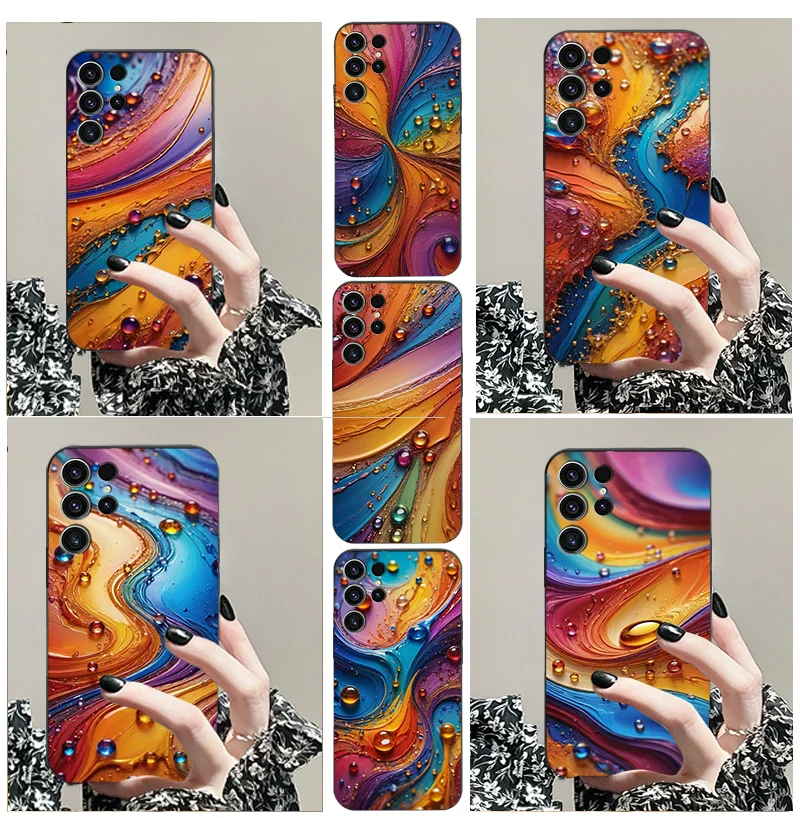 

For Samsung A 11 50 Note 20 M 70 F12 S 71 51 8 10 PRO 4 5 G 9 30 40 TPU Black Soft Phone Case Colorful Series Galaxy Dustproof