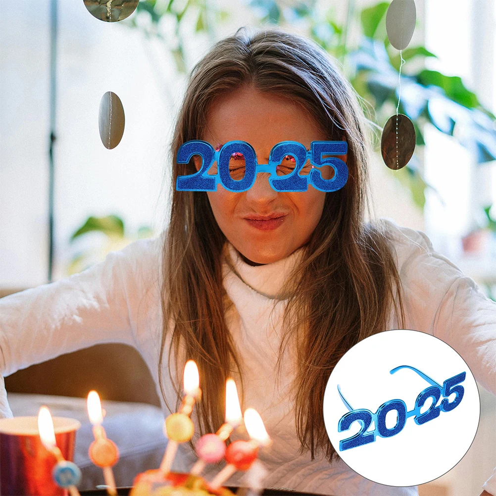 

4 Pcs Glasses Electroplating Powder Woman 2025 New Years Glitter Happy Eyeglasses