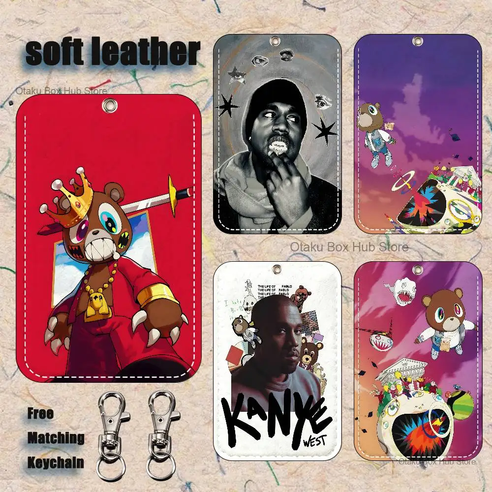 

Rapper K-Kanyes Holder Keychain For Bank Business Work Card Holder Student Card Protective Case Bus Card
