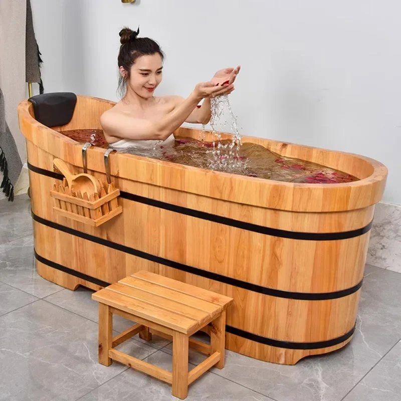 

Large Foot Bath Bucket Household Wooden Portable Adult Flexi Bathtub Beautiful Thick Major Banheira Dobravel Furniture CY50YT