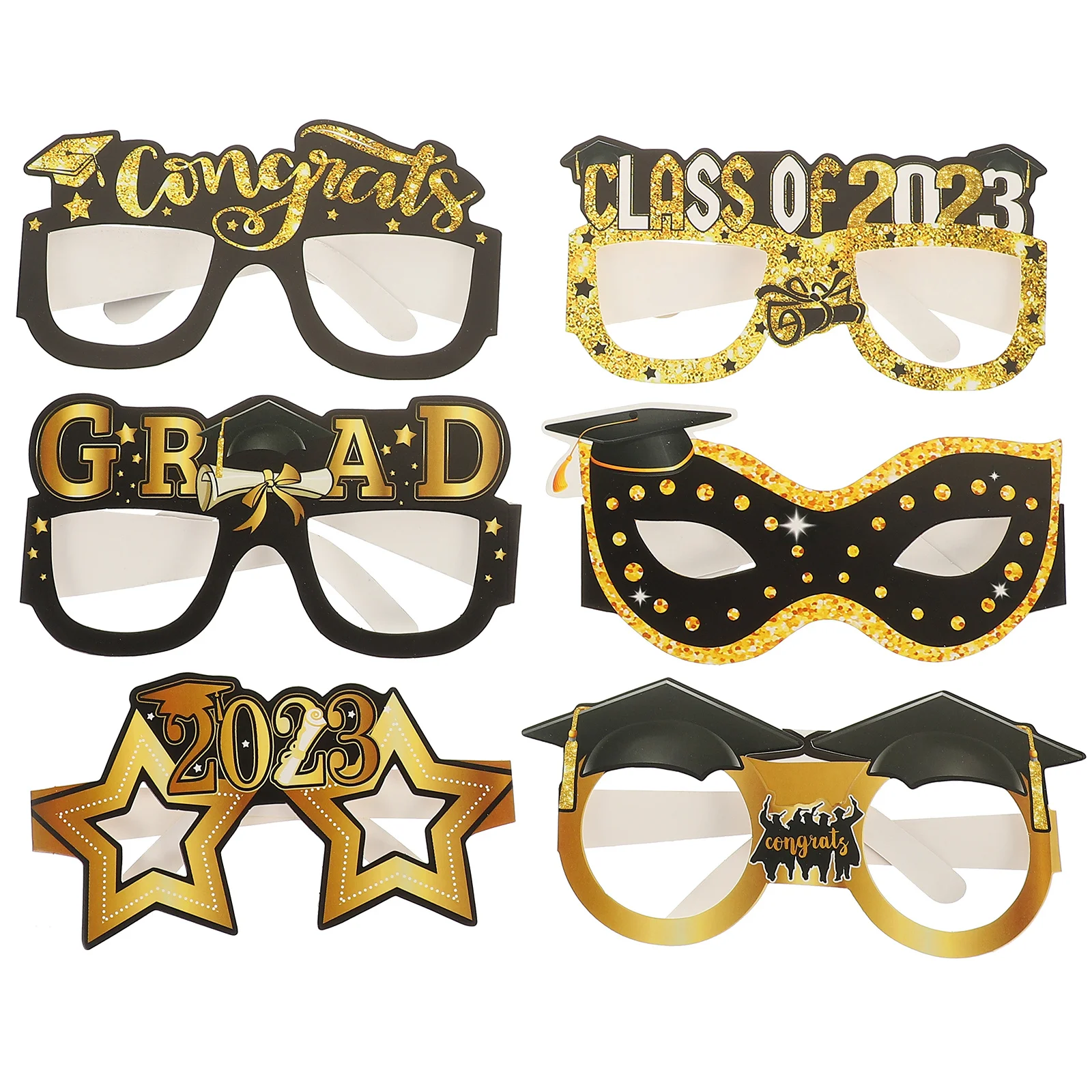 

12Pcs Graduation Eyeglasses Props Funny Party Glasses for Grad Photo Booth 2023 Grad Party Supplies Decoration Novelty Accessory
