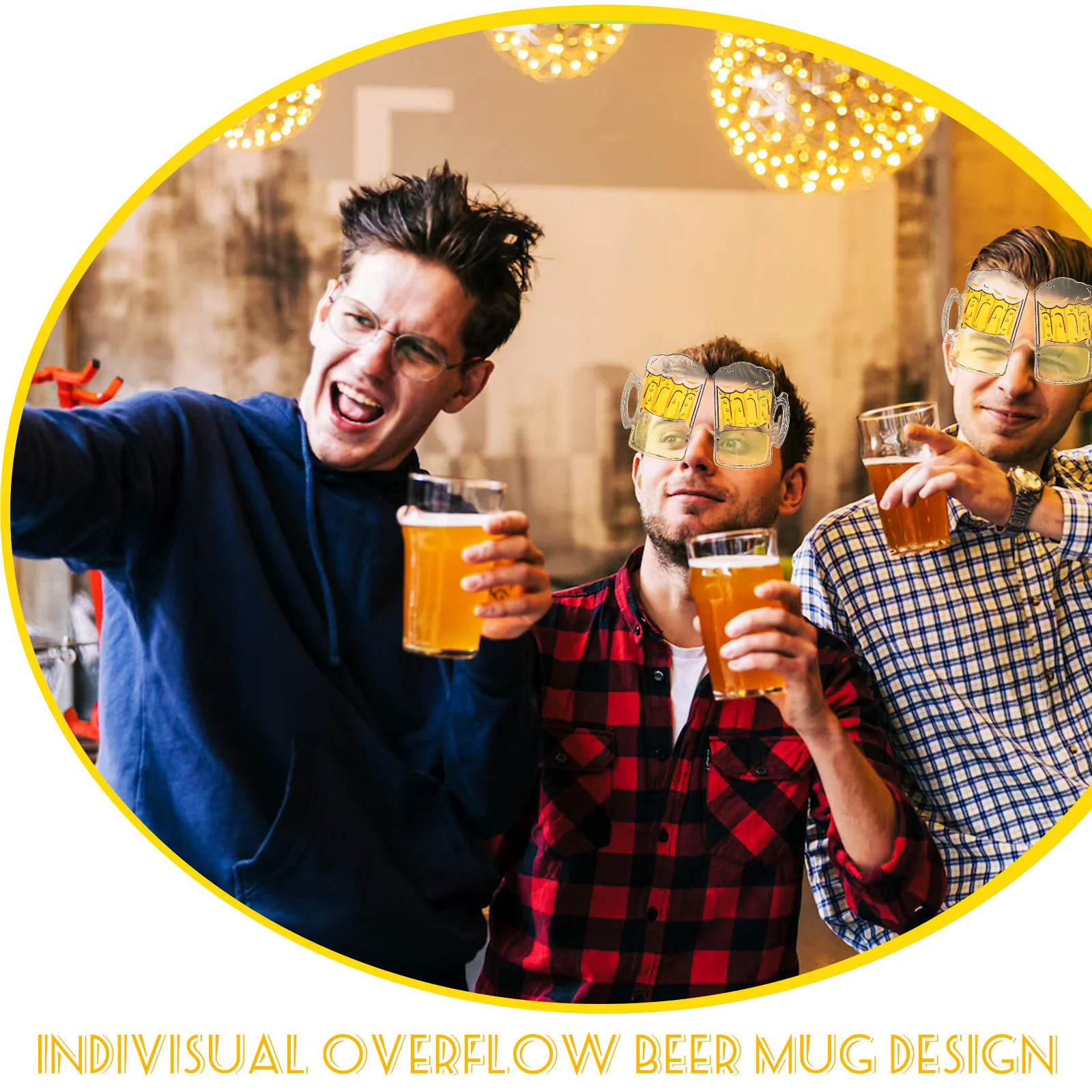 

2 Pcs Party Favors Costume Beer Mug Eye Glasses Toss Hen Mugs Funny Eyeglasses Hawaiian