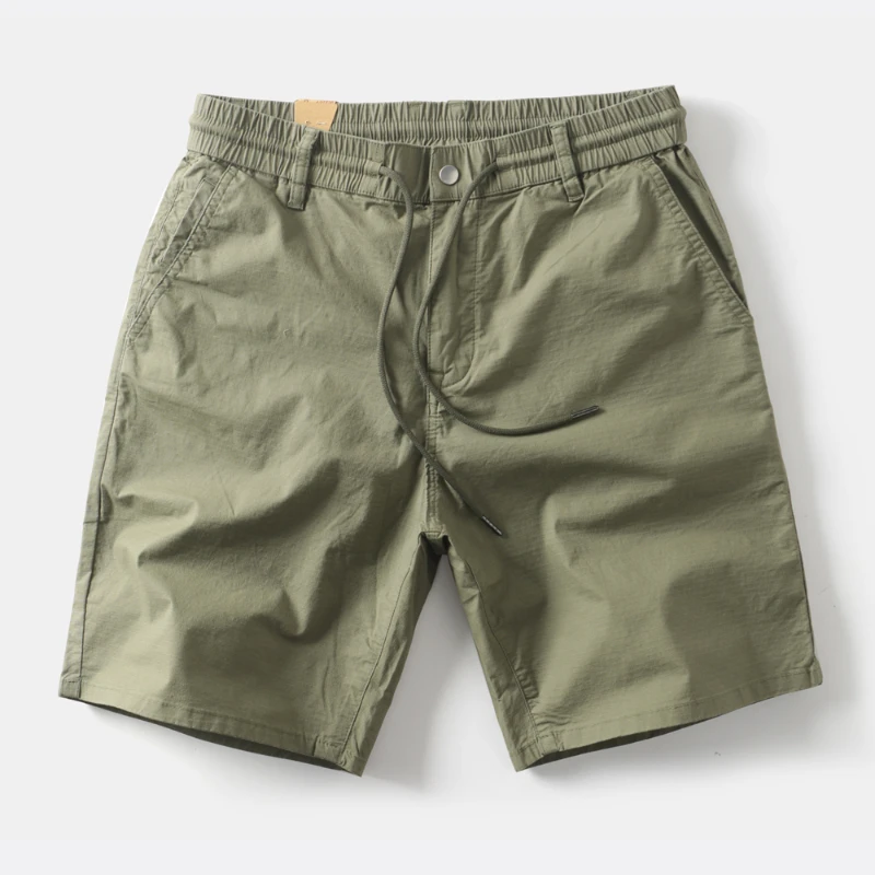 

Летние японские ретро армейские зеленые повседневные шорты, быстросохнущие шорты-карго, свободные брюки с прямыми штанинами, эластичные мужские брюки