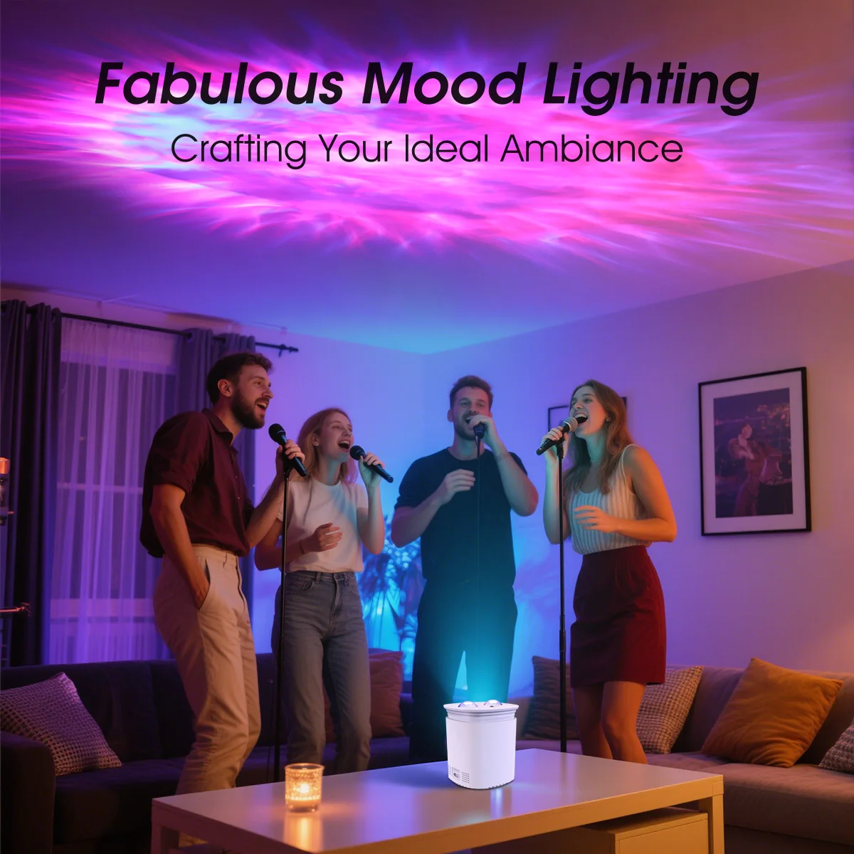 Smart Night Light with Sunset Lamp, 3 Modes & 14 Effects, USB Galaxy Projector with Timer and Remote Control for Bedroom Decor