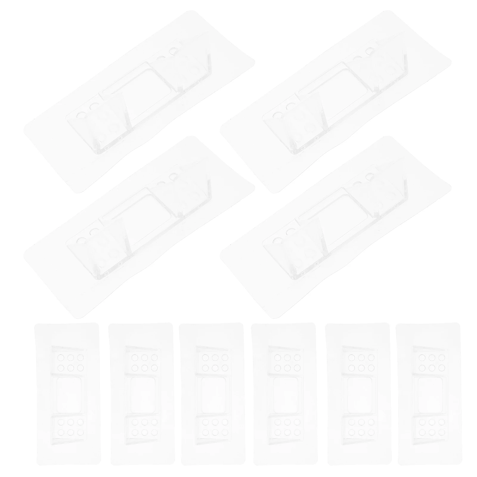 

10PCS Self Adhesive Shelf Supports Clear Plastic No Punching Partition Cabinet Brackets Strong Adhesion Easy Installation