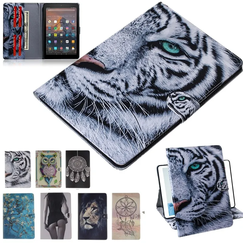 

Tablet Case Cover for Samsung Galaxy Tab A T580 T585 10.1'' 2016 leather Case tiger Owl card wallet cover for Galaxy Tab A T585