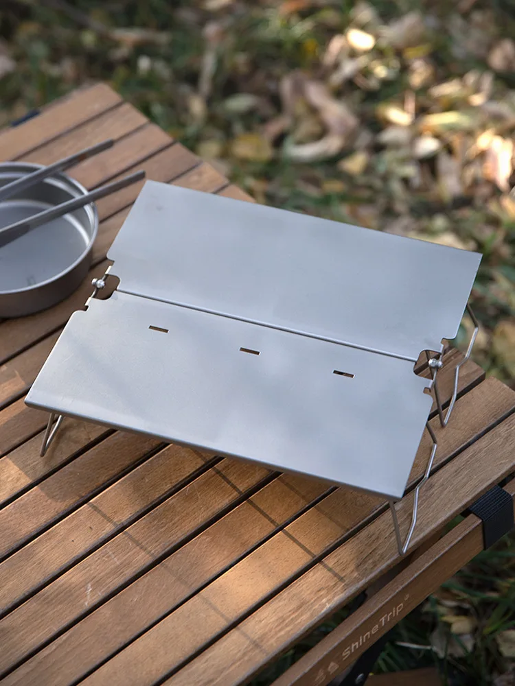 

Pure Titanium Folding Grill Plate Lightweight Portable BBQ Cooking Plate for Camping Outdoor Use