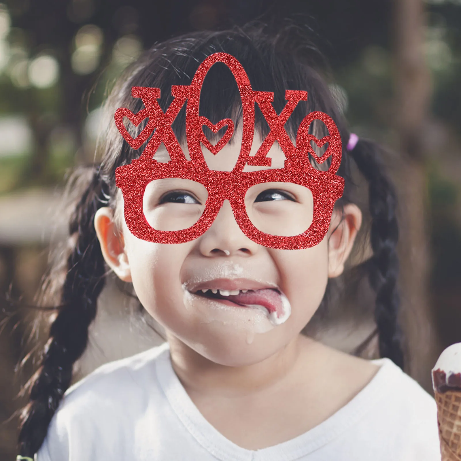 

8Pcs Valentine Day Eyeglasses Vibrant Color Safe Material Photo Props Valentine's Day Photo Booth Props Valentine Glasses