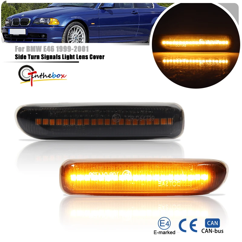 

For BMW E46 3 Series Limo Coupe Compact Cabriolet Touring Dynamic Side Marker Turn Signal Lights Indicator Amber Repeater Lamp