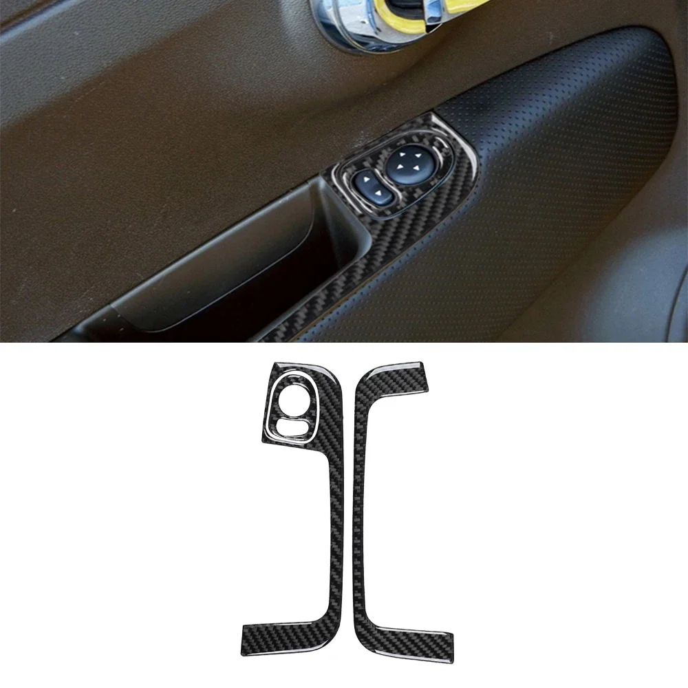 

Door Control Panel Decoration Trim Cover Sticker Decal Carbon Fiber Car Interior Accessories for Flat 500 2012 2013 2014 2015