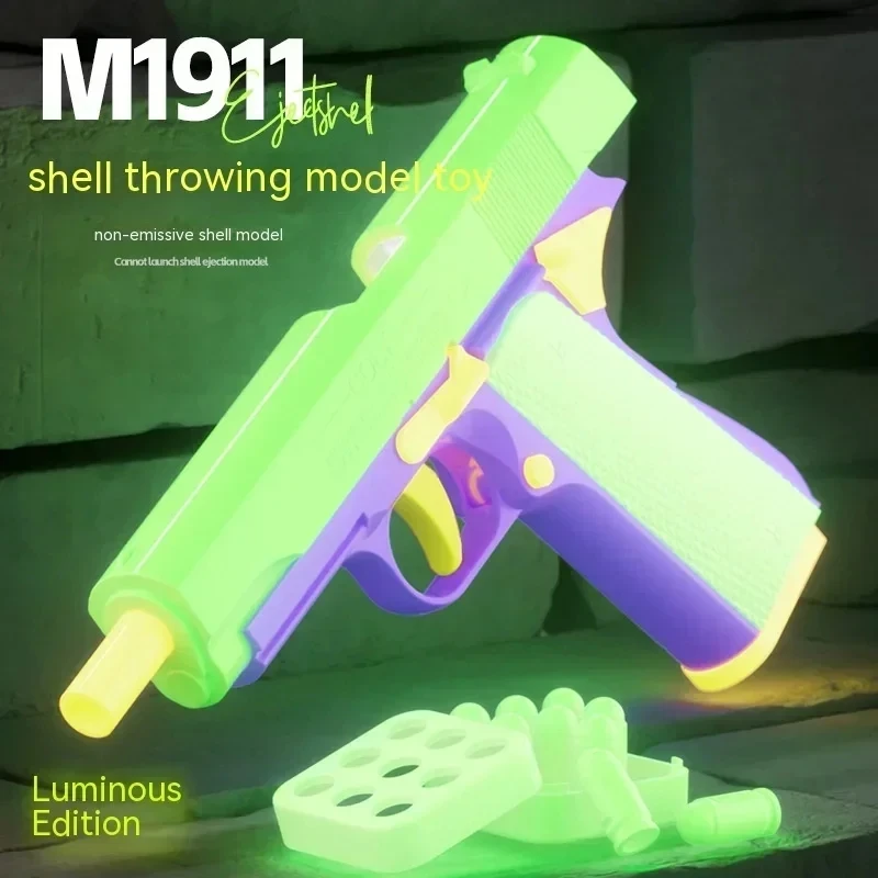 3D Gravity Model 1911 Gun  Luminous Shell Bullet ejecting Pistol Soft Bullet Pellet Toy Gun cheap cool stuff Realistic Look Real