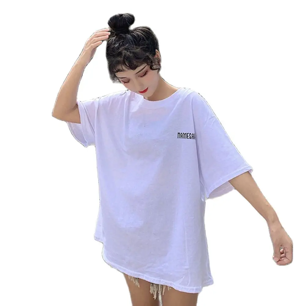 

summer woman t-shirts English Letter Short Sleeve t-shirts Round Neck Oversized Tee Top футболка женская 2022