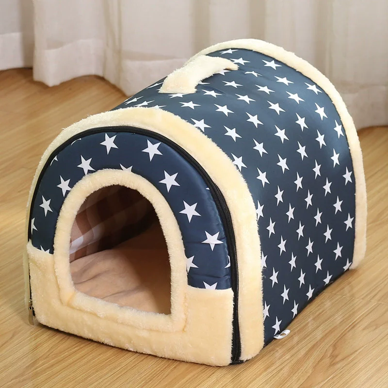 

Cute Cusion Kennels PP Cotton Fluffy Dogs Room Half-Closed Puppy Sleeping Nest Foldable Home Puppy Pet Products
