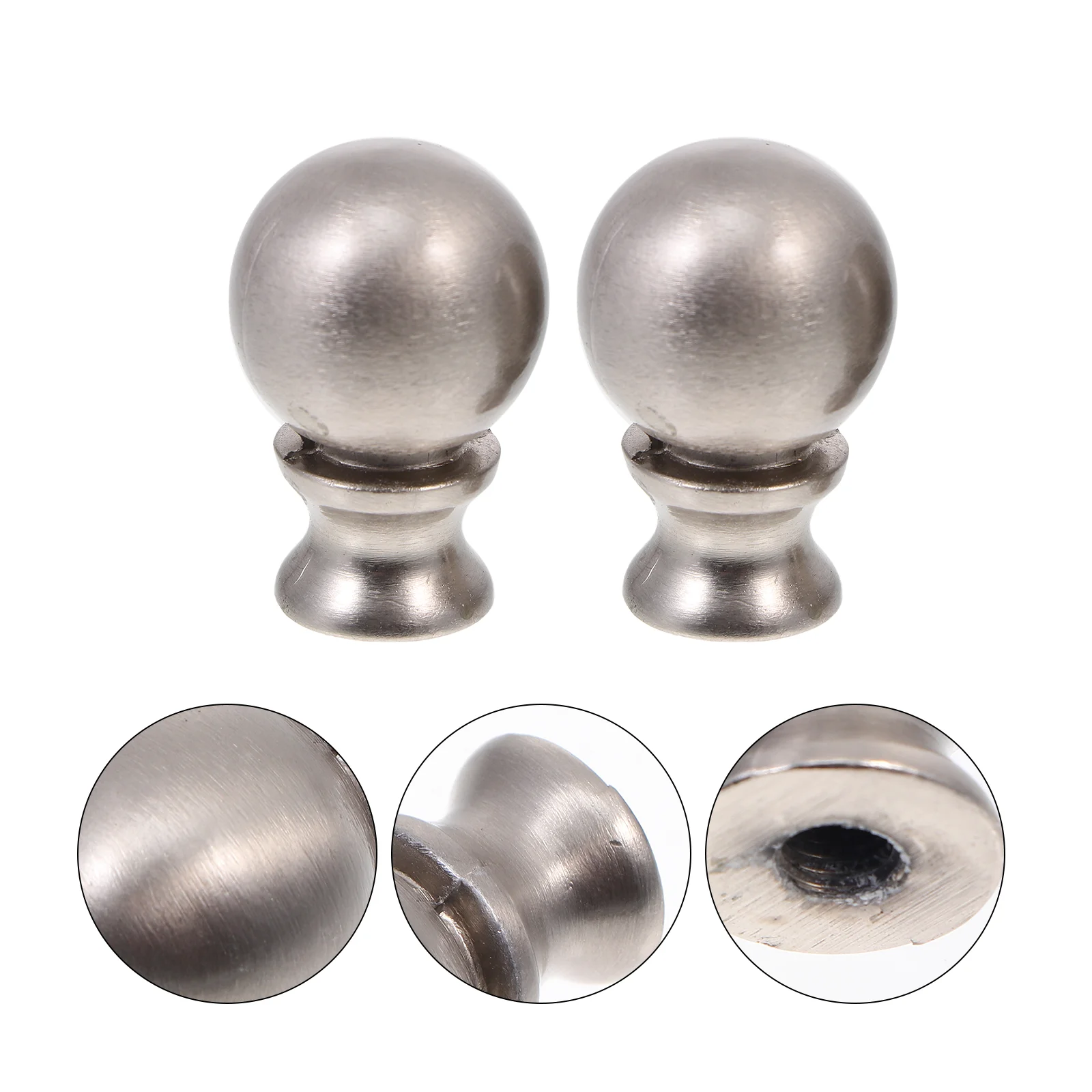 

2 Pcs Horn Frame Decorative Head Stylish Lamp Decoration Metal Light Screw Cap Lighting Knob Zinc Alloy Finial Shade