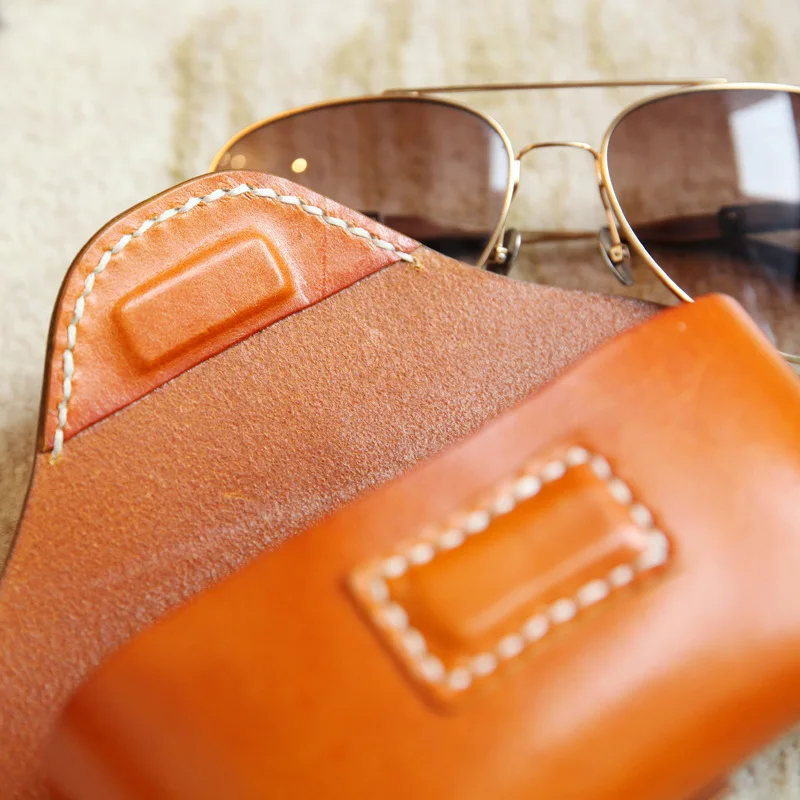 حامل نظارات شمسية مغناطيسي من جلد البقر الأصلي حافظة نظارات ملحقات النظارات منظم نظارات القراءة صندوق تخزين نظارات القراءة #5