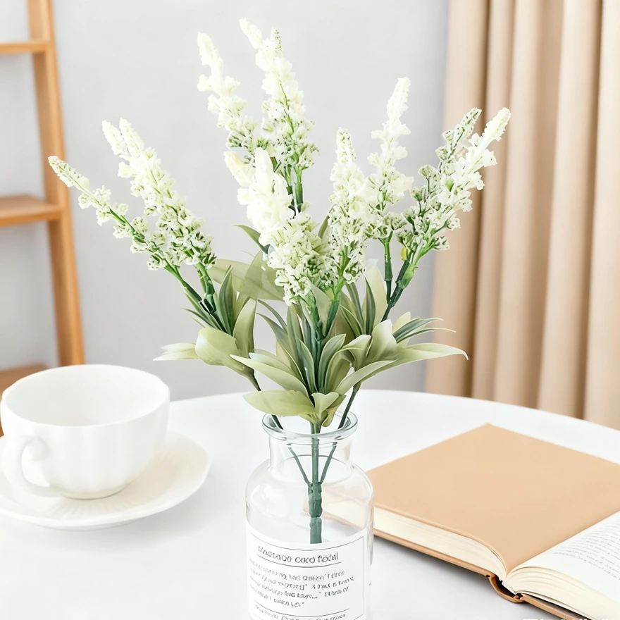 

5pcs Artificial Flowers Plants Lavender Festival Wedding Wreath Home Room Outdoor Garden Centre Decor Bridal Bouquet Pretty Vase
