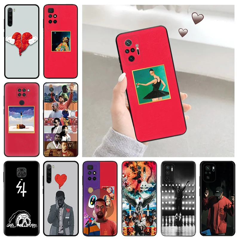 Silicone Soft Phone Case for Redmi 9c 9a 9i a1 a2 Plus k60 k60e k50 k40 Note 9 Pro 9s 9t 8 8t 7 cc9 Power Kanye Omari West Cover