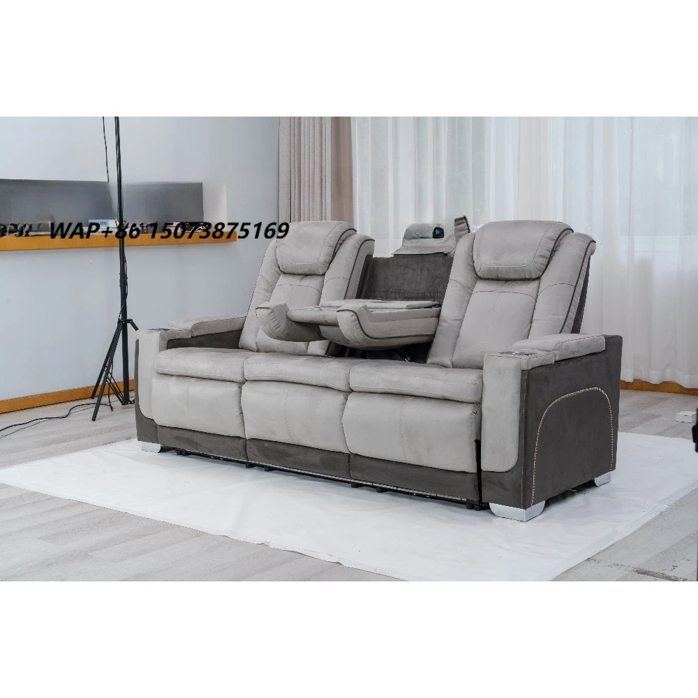 Popular Design Modular Recliner Living Room Leather Couch Electric Motion Reclining Sofa for Home