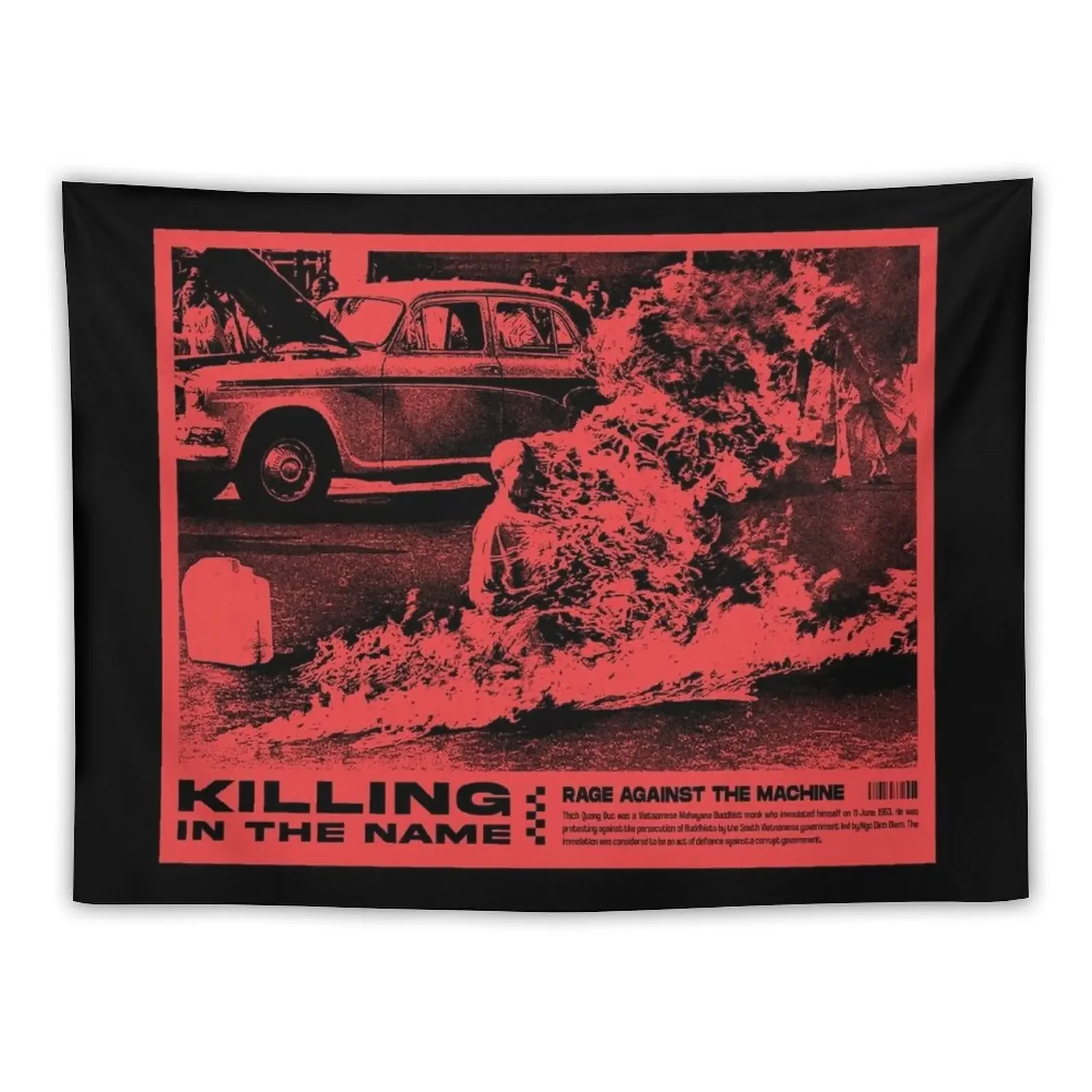 Killing In The Name. Rage Against The Machine Album Graphic Design. Tapestry Anime Decor Home Decorating Tapestry