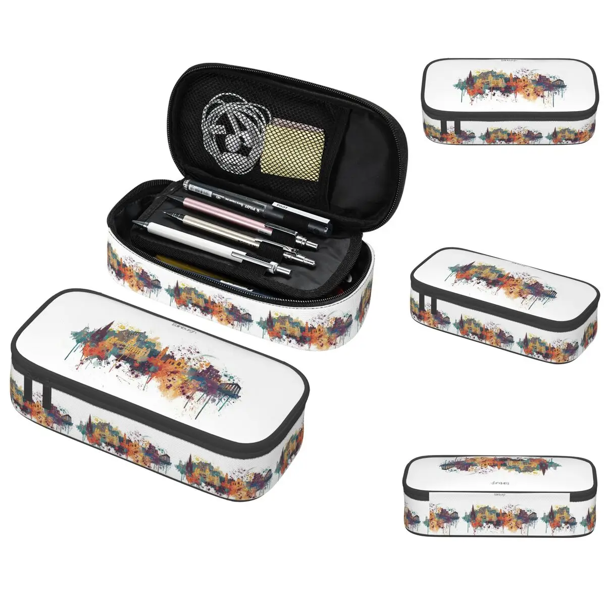 

Edinburgh Watercolour Skyline Pencil Case for Students School Pen Box Pencil Bag Stationery Supplies Pen Holder Bag