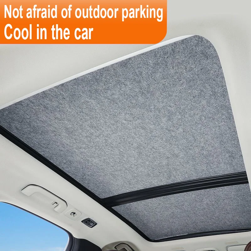 For Trumpchi GS8 2016~2021 Car Panoramic Sunroof Insulation Visor Electrostatic Adsorption Suede Fabric Sun Protection Anti-UV