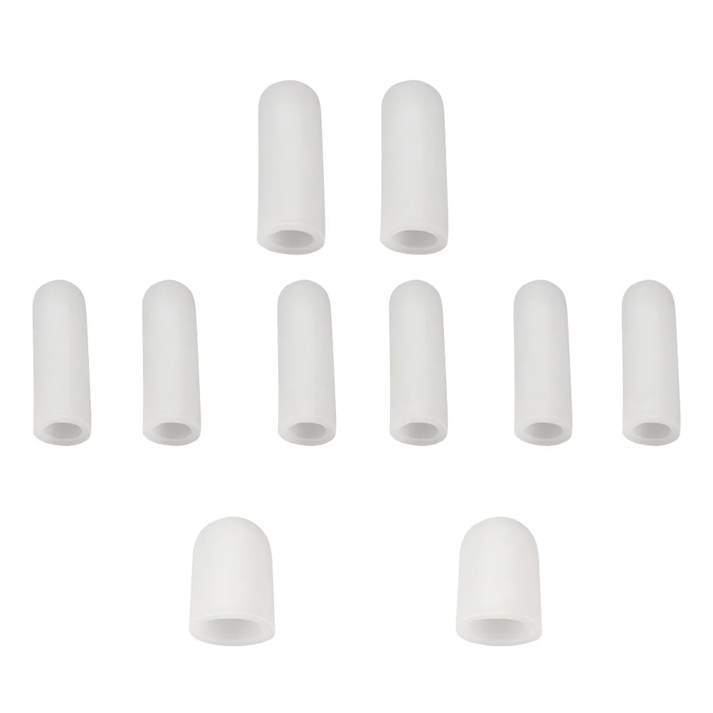 10 قطعة قبعات سيليكون لأصابع القدم حامي لبثور الذرة لتخفيف الآلام مرنة تنفس S أحجام تو حماة الذرة