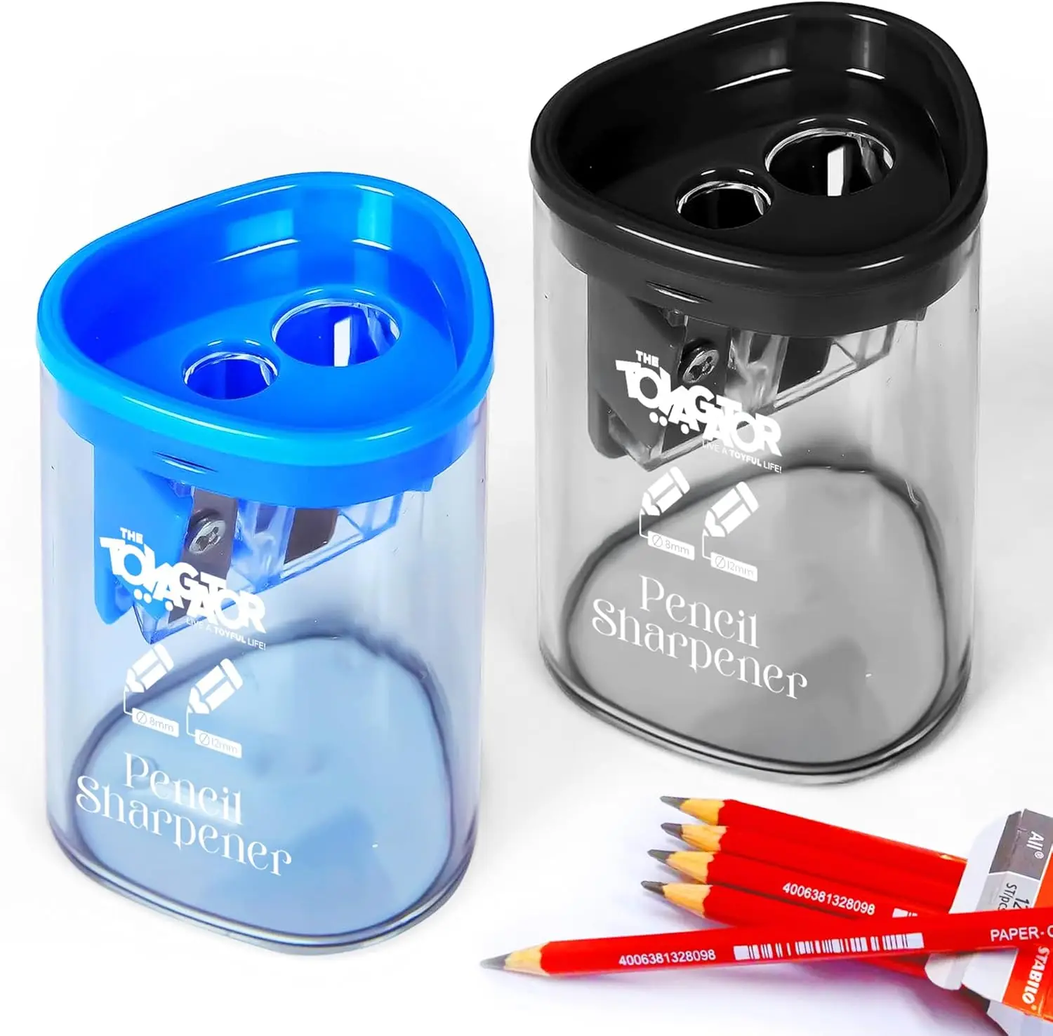 

Набор из 2-х ручных точилок для карандашей с двумя отверстиями для стандартных и больших карандашей, для детей, взрослых, художников, дома и офиса