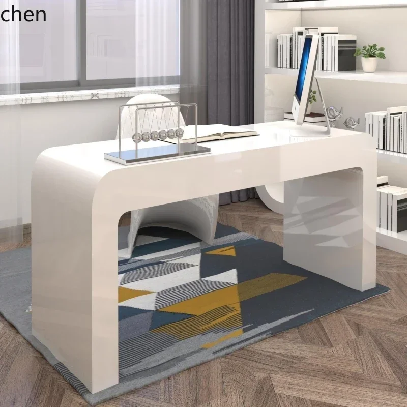 y9.1-simple modern creative computer desk fashionable white paint desk