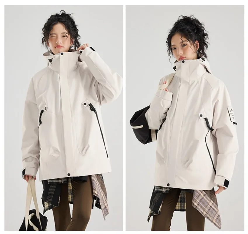 

Женская и мужская водонепроницаемая ветрозащитная куртка 3-в-1, весенне-осеннее походное пальто, уличный треккинговый плащ для пар