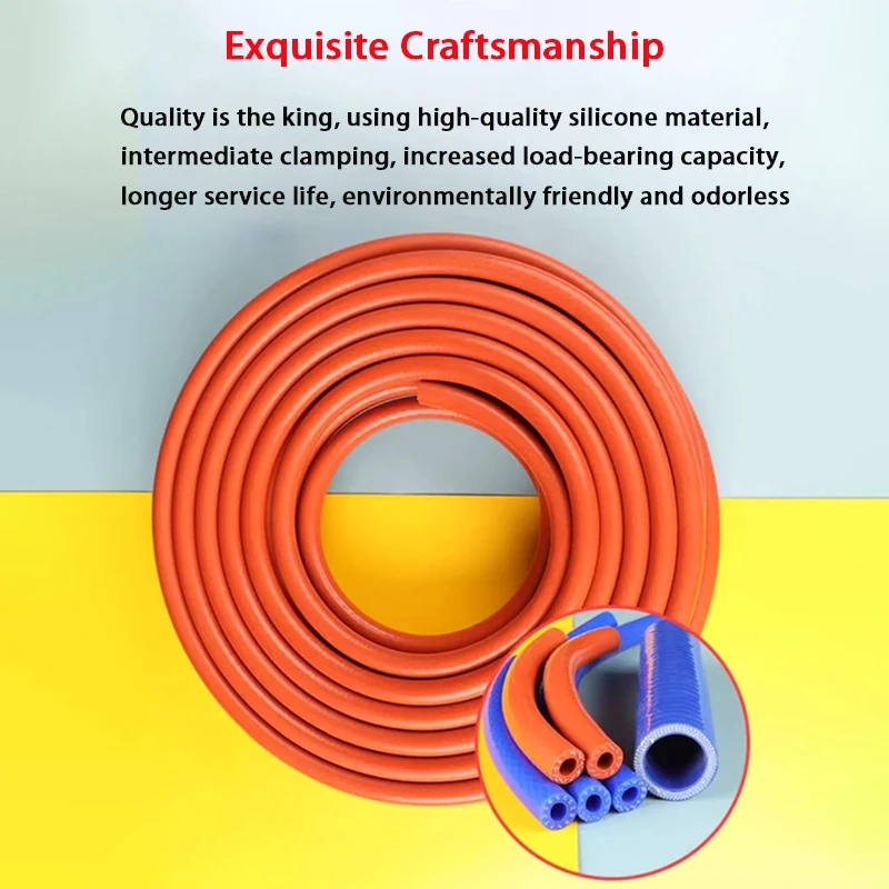 1 Meter Thickening Silicone Tube High Pressure Temperature Resistant Steam Cotton Braided Pipe Rubber Hose Flexible Hose