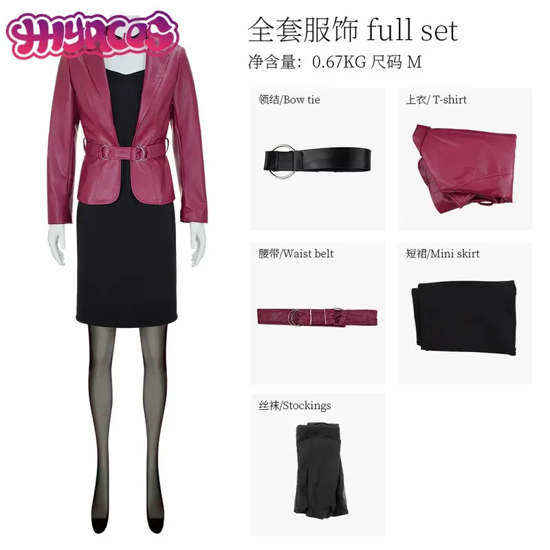 

DY2025Fantasia Maria Косплей Костюм Silent Cos Hill Remake Маскировка для взрослых женщин Красная куртка Платье Наряды Хэллоуин Карнавал