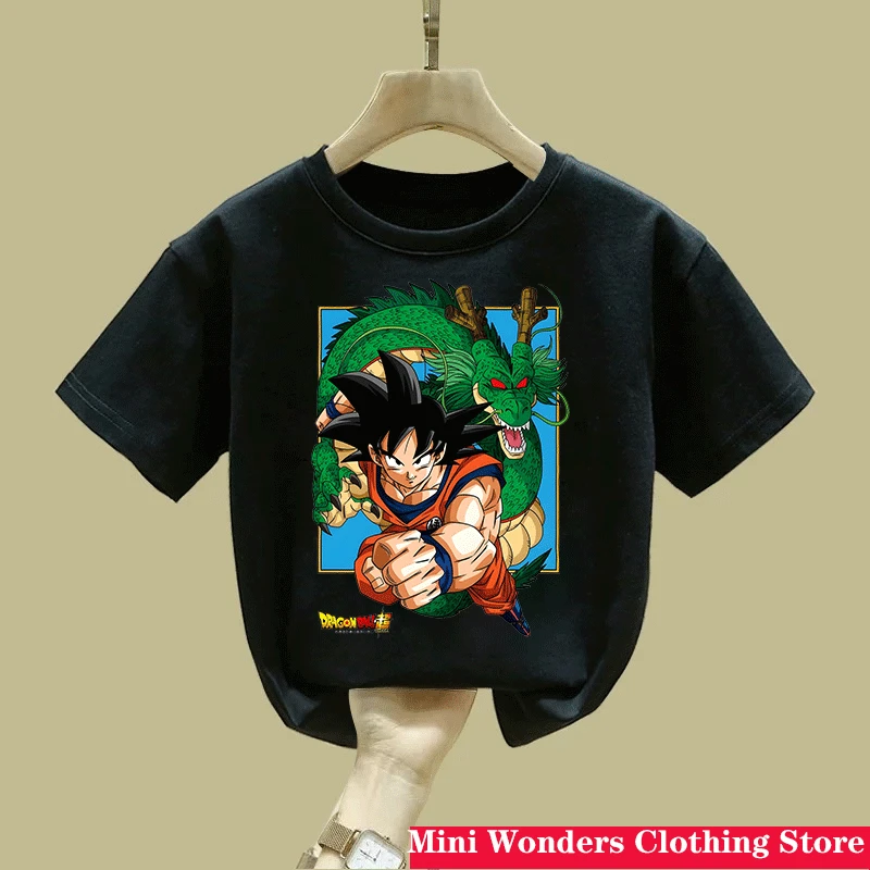 Dragon Ball Z Goku Kinder-T-Shirt, kurzärmliges T-Shirt mit Anime-Aufdruck, perfekt für Anime-Fans. Sommerliches, lässiges Baumwoll-T-Shirt – Detail 13
