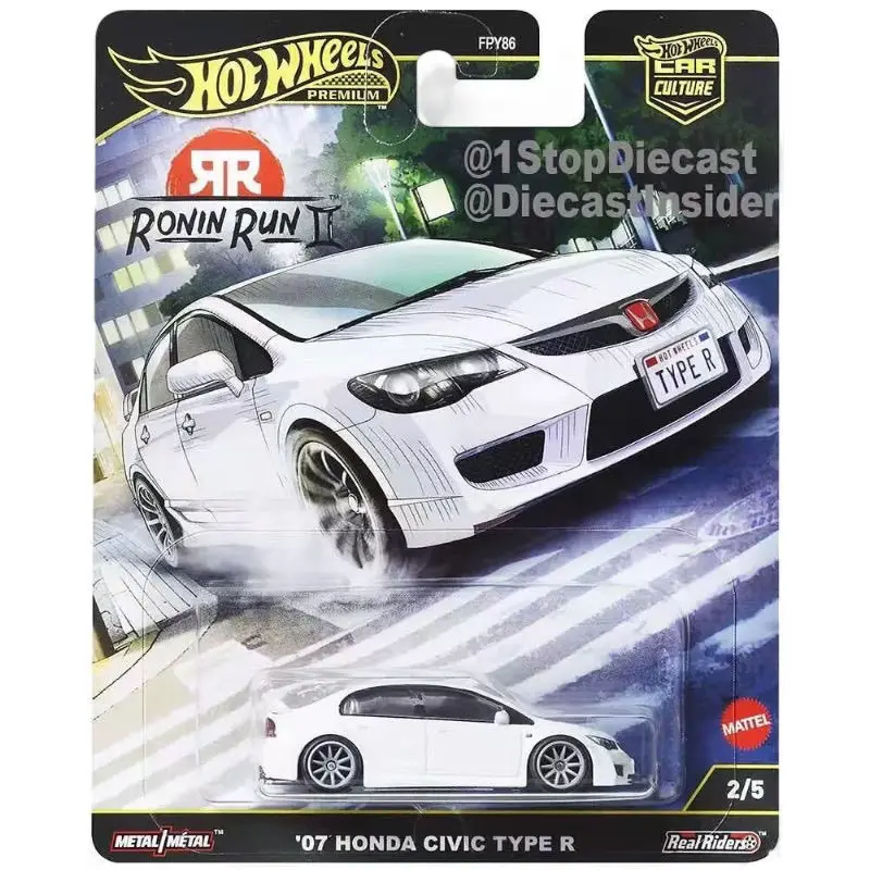 Originale 2025 Hot Wheels Modello di Auto RONIN RUN 2 Serie 1/64 Nissan Honda Civic Mazda Rx3 Collezione Modello In Lega Ornamento Regali