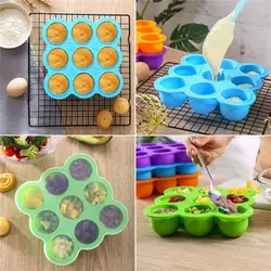 Holes Reusable Silicone Baby Food Freezer Tray Crisper Egg Bite Mold BPA Free Storage Baby Food Storage Containers With Lid