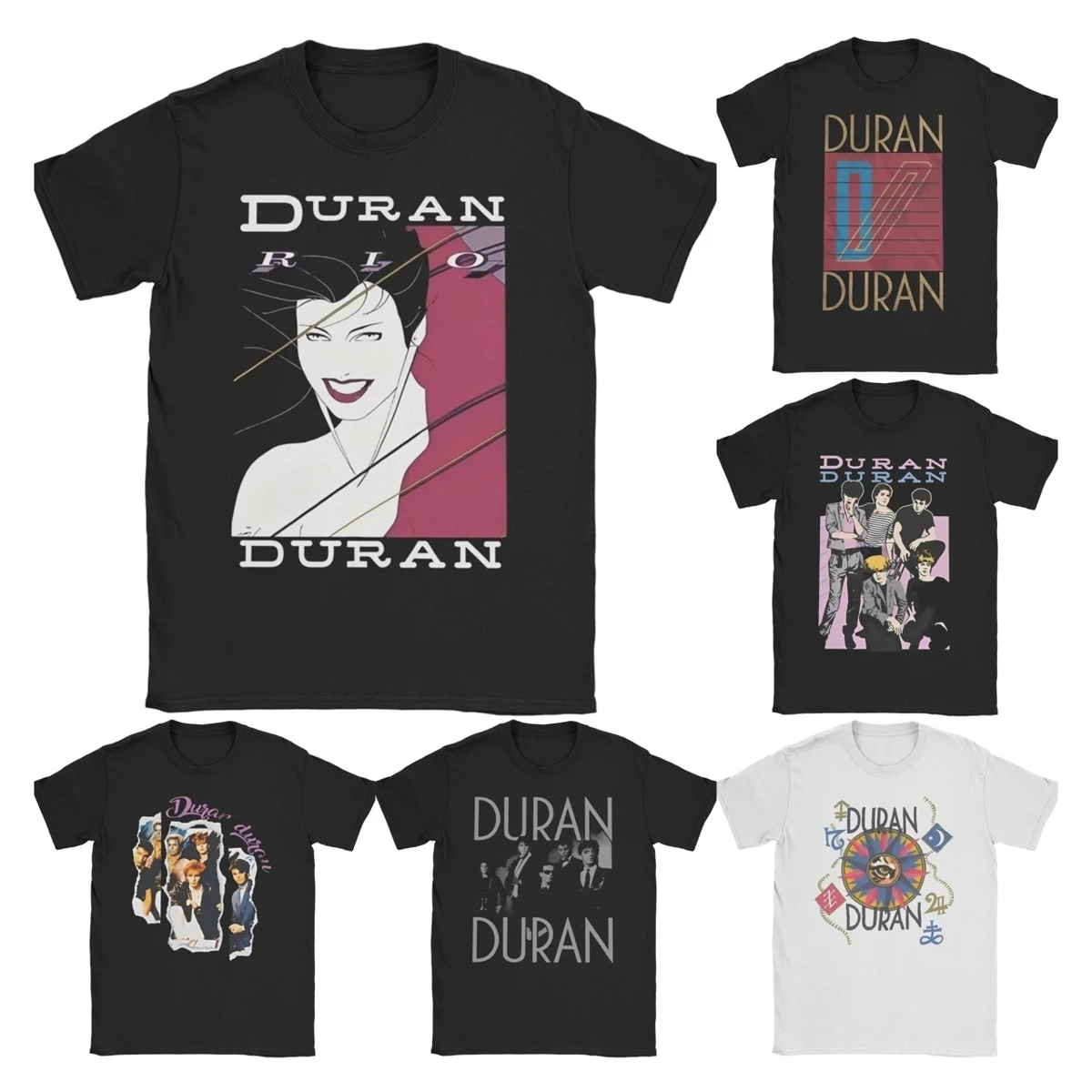 دوران دوران جولة للرجال النساء تي شيرت ريو 1982 روك خمر تي شيرت قصير الأكمام طاقم الرقبة تي شيرت 100% القطن هدية القمم