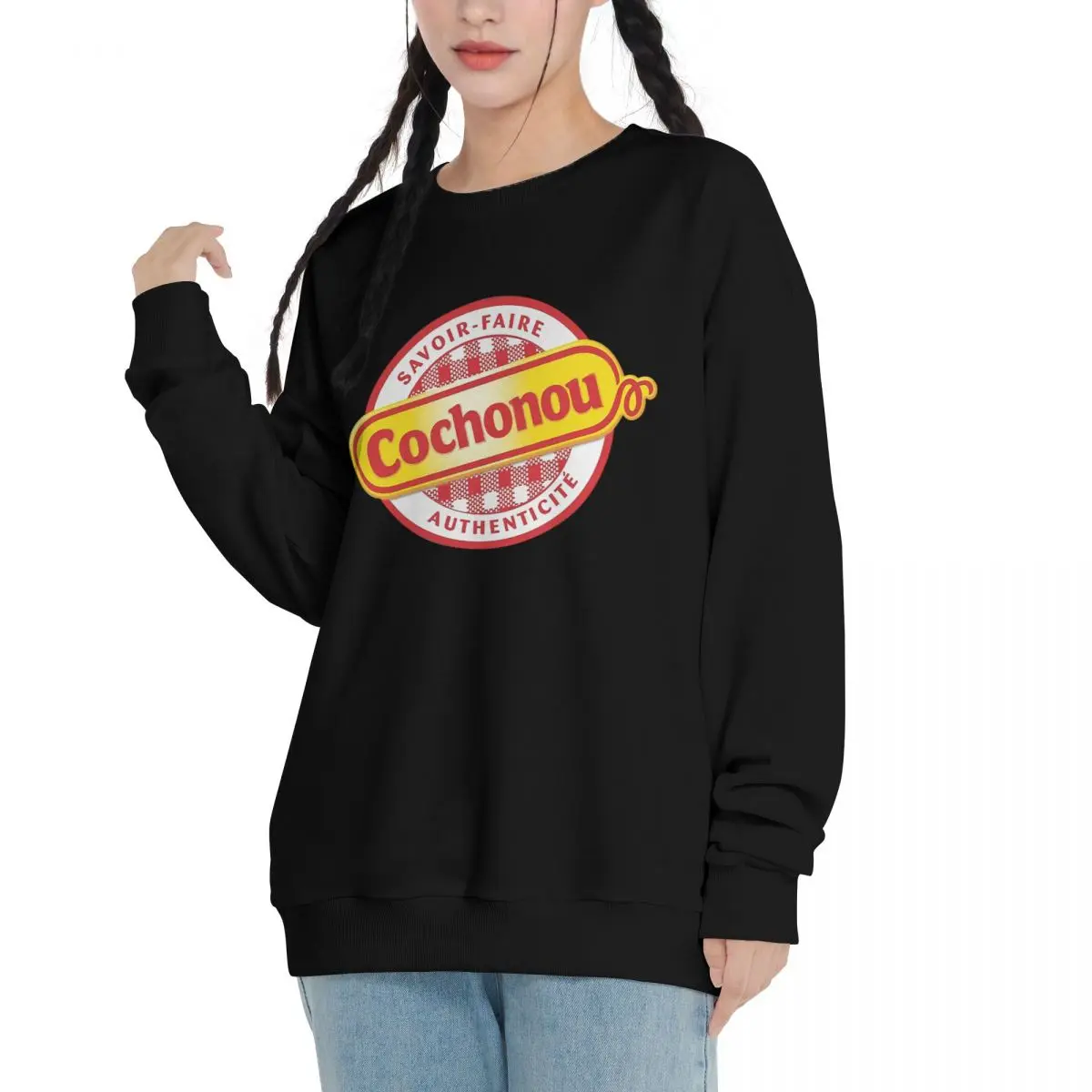 COCHONOU Streetwear Printing Men Women Sweatshirt O-Neck Pullover Hoody Fashion Casual Clothing Loose Oversized Tracksuit Man