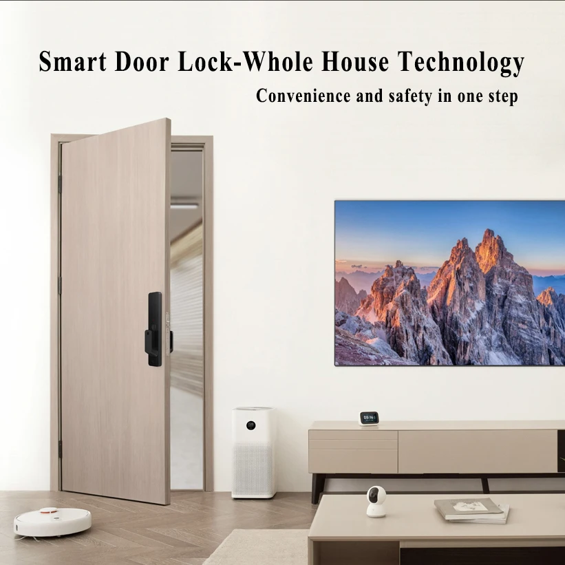 2022 New Xiaomi Smart Door Lock Pro HD Wide-Angle Camera Security Automatic Lock Fingerprint NFC Works with Mi HomeApp HomeKit