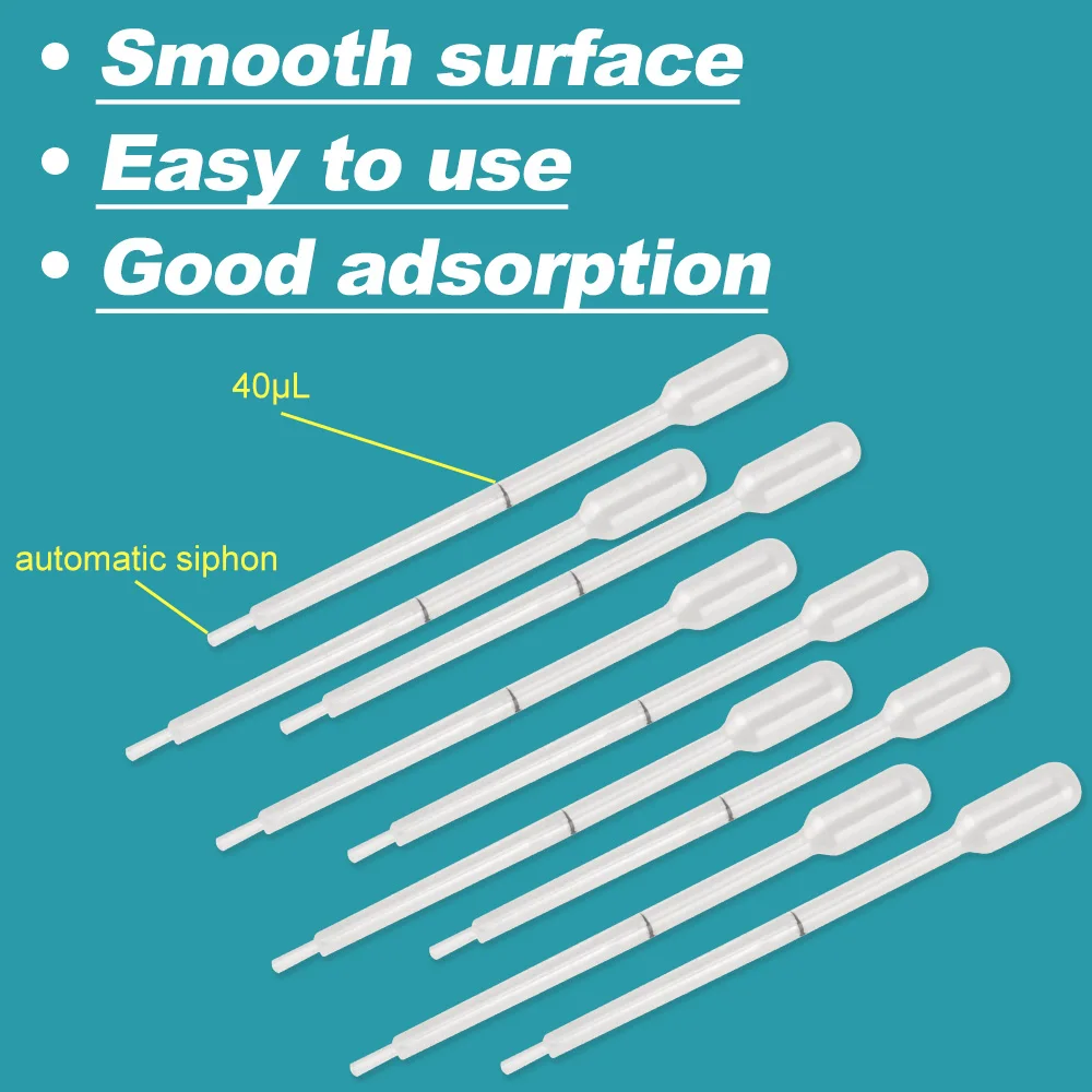 10ul or 40ul Blood lipid or hemoglobin tests graduated plastic disposable dropper transfer micro pasteur pipette