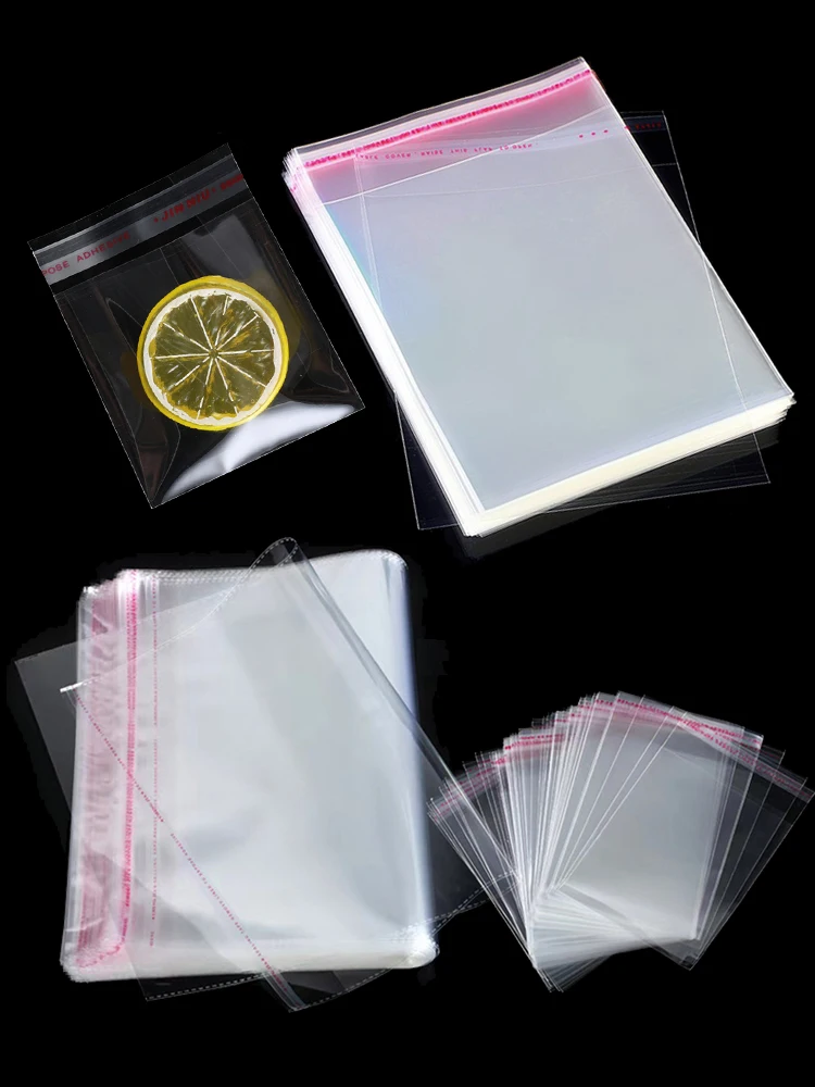 Sac auto-adhésif Transparent à 5 fils, refermable, étanche, cadeau, emballage de bonbons alimentaires, sac en plastique OPP, sac de rangement en Cellophane