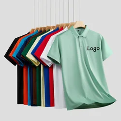 Custom Logo Lapel POLO Shirt Couple Summer Short Sleeve Moisture transfer t shirts Men Women Summer Simple Casual Tops