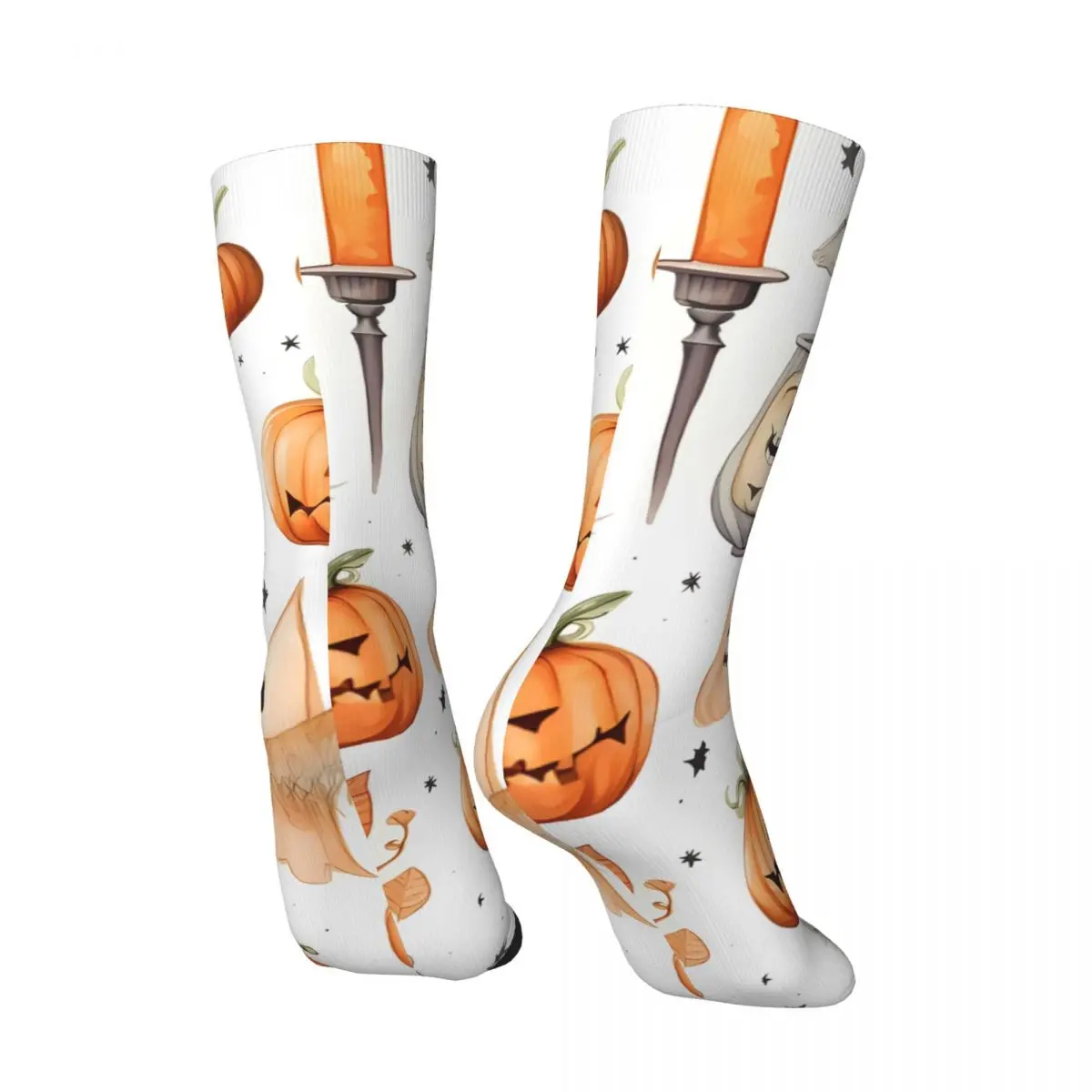 Retro Halloween Pattern Men's compression Socks Unisex Harajuku Seamless Printed Novelty Crew Sock