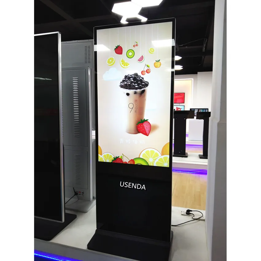 Напольный киоск 43 55, 65 дюймов, вертикальный сенсорный экран, ПК, встроенный цифровой знак, интерактивный тотемный ЖК-плеер, рекламный плеер