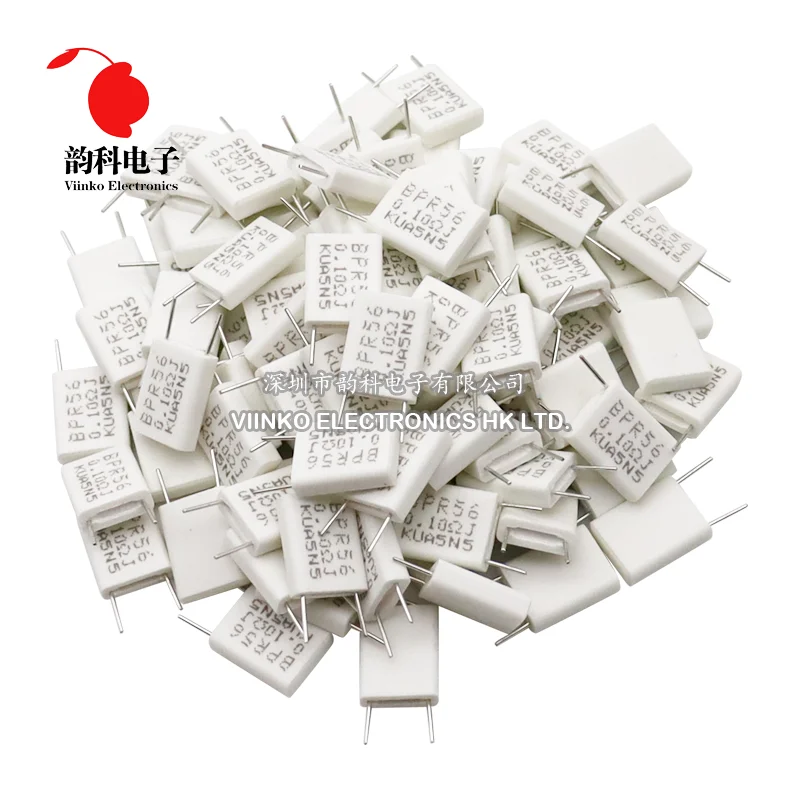 100pcs BPR56 5W 0.01 0.02 0.05 0.1 0.15 0.22 0.25 0.33 0.5 ohm Non-inductive Cement Resistor 0.1R 0.15R 0.22R 0.25R 0.33R 0.5R