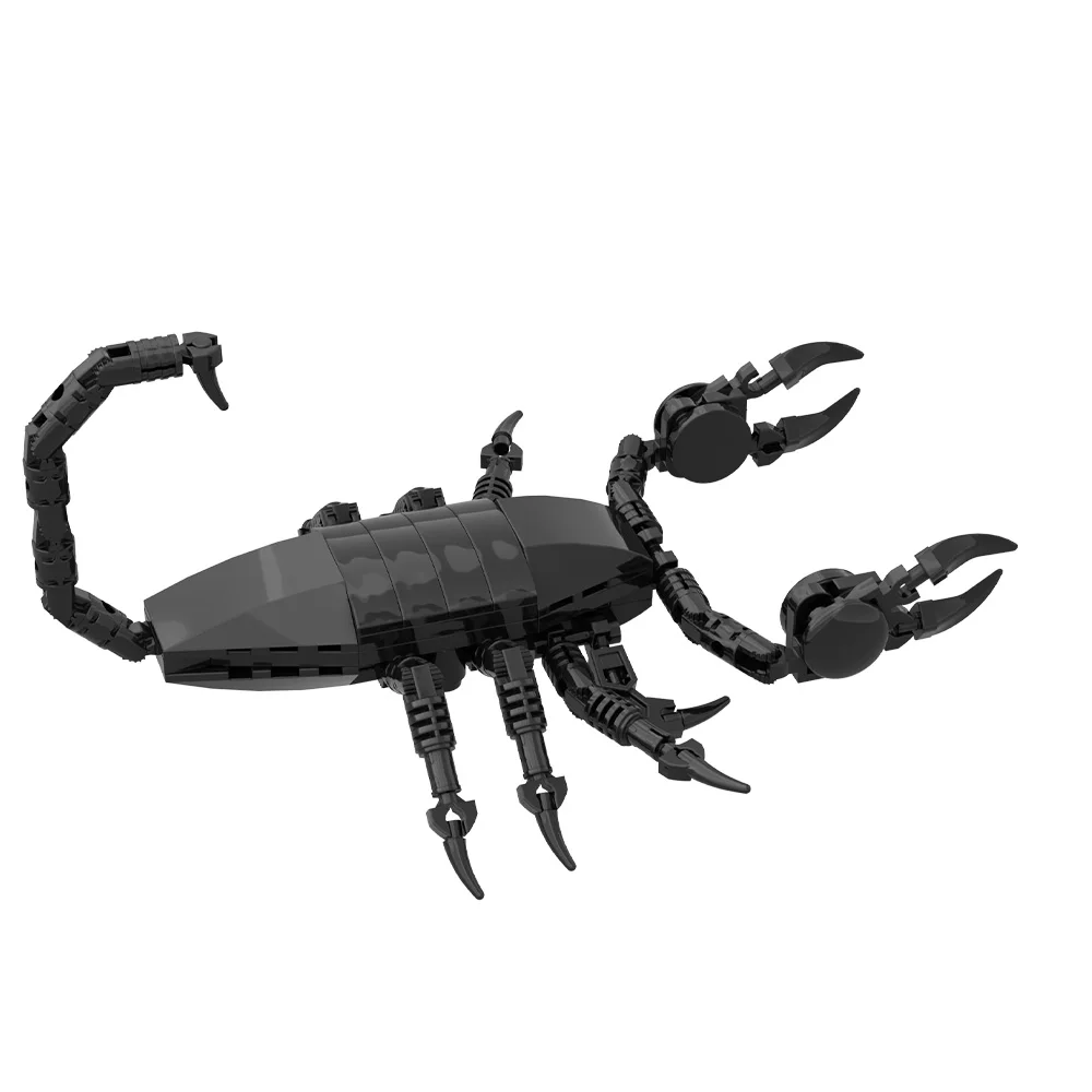 Gobricks MOC, Bloques de Construcción de Escorpión Negro, Modelo de Insectos del Mundo Animal, Escorpión Negro Venenoso, Ladrillos de Ensamblaje, Juguetes, Regalos de Cumpleaños para Niños