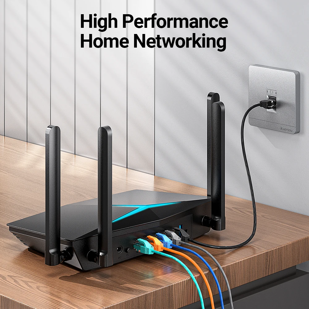 AMPCOM Ethernet-Kabel, CAT6A, ultradünnes RJ45-LAN-Kabel, UTP RJ 45, Netzwerkkabel, Patchkabel für Desktop-Computer, Modem-Router