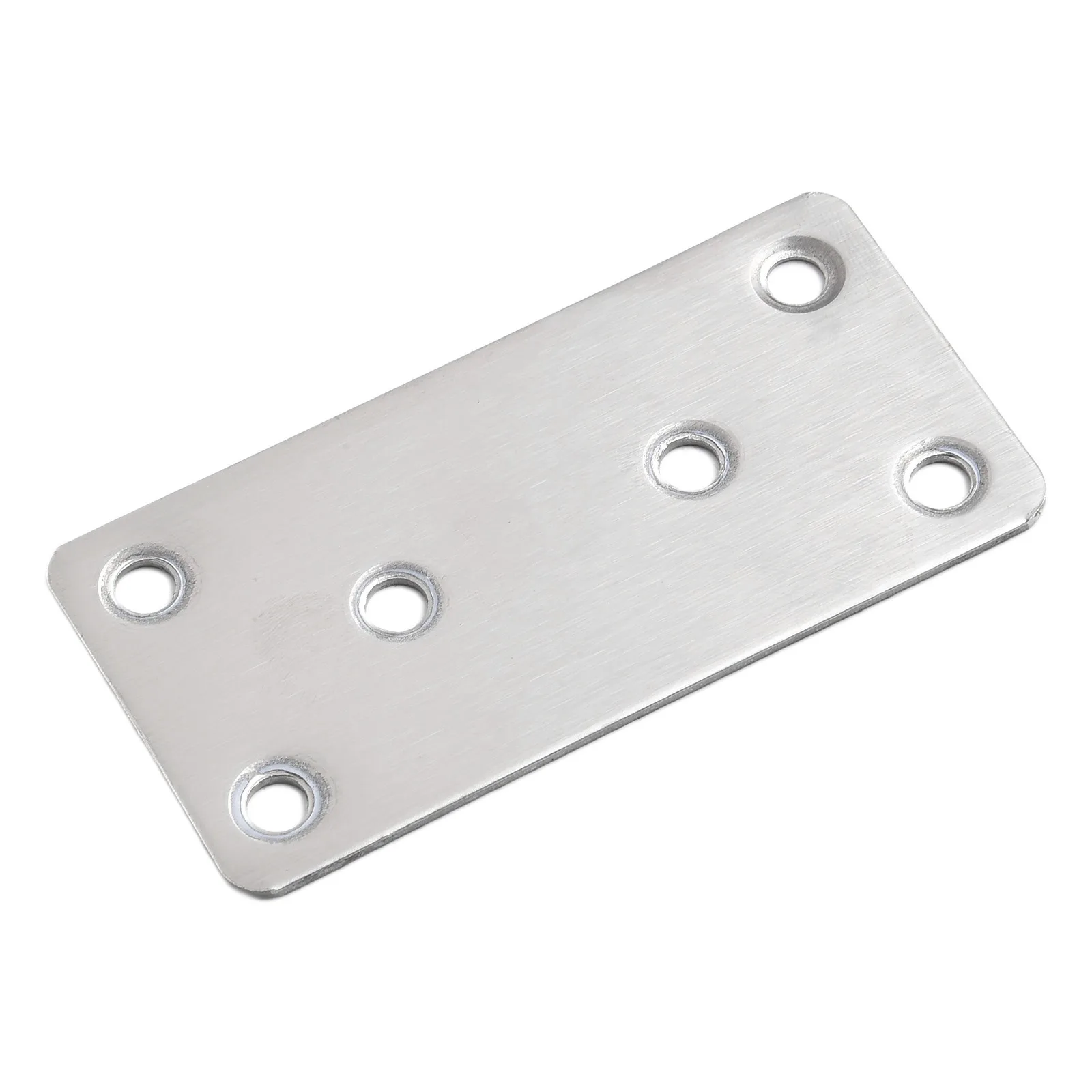 6 Holes Brackets Flat Mending Brackets Brushed Stainless Steel No Deformation No Fading Simple Structure Smooth Corner Design