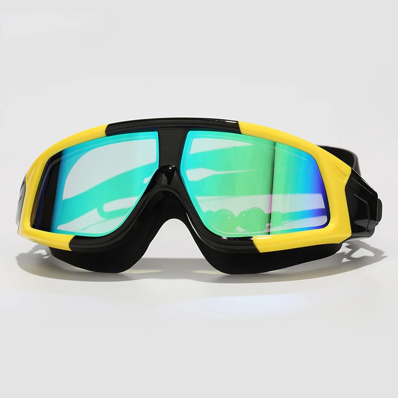 Gafas de baño antivaho impermeables UV para hombres y mujeres, gafas de agua de galvanoplastia, gafas de natación ajustables, gorras de natación