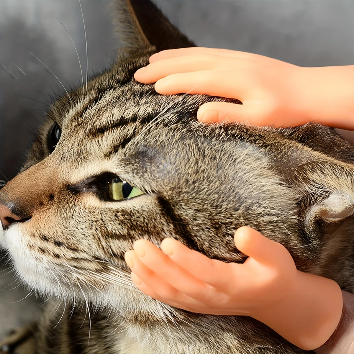 Mini Simulation Silicone Hand Puppet Funny Finger Toy Tease Cat Props Novel Prank Little Hands Foot Sleeve for Pranksters